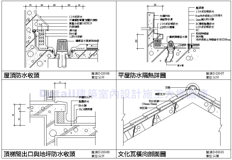 屋頂施工細部圖 屋頂隔熱 屋頂防水 屋頂綠化